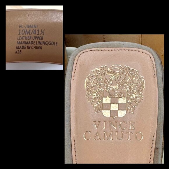 Vince Camuto Tan Suede Leather Jinani Asymmetrical Block-Heel Sandal Size 10 NEW - Picture 9 of 12